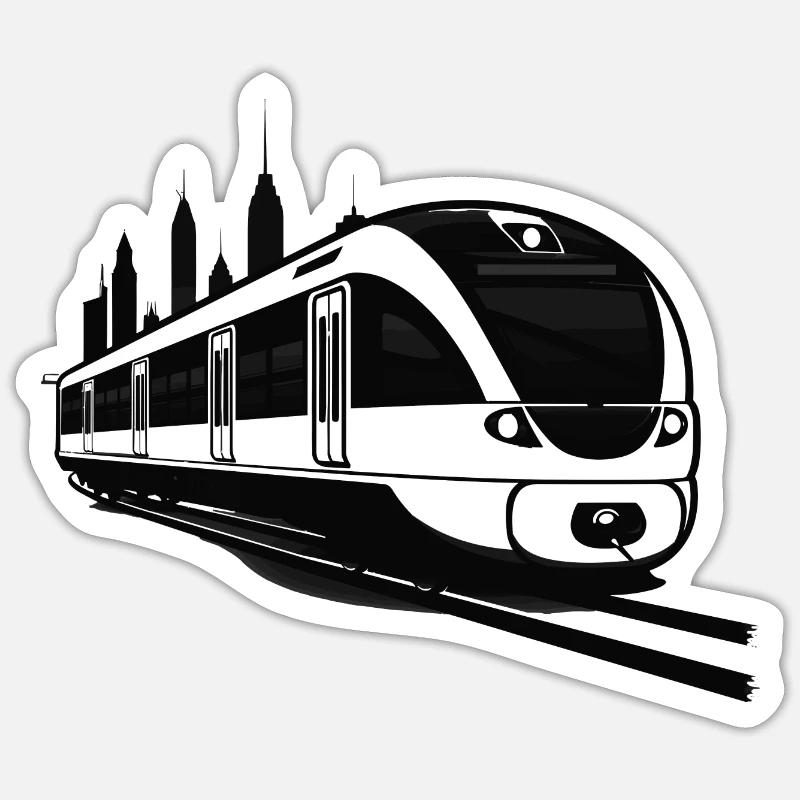 Railway Sketch - Sticker size S (10 x 10 cm) - white matte
