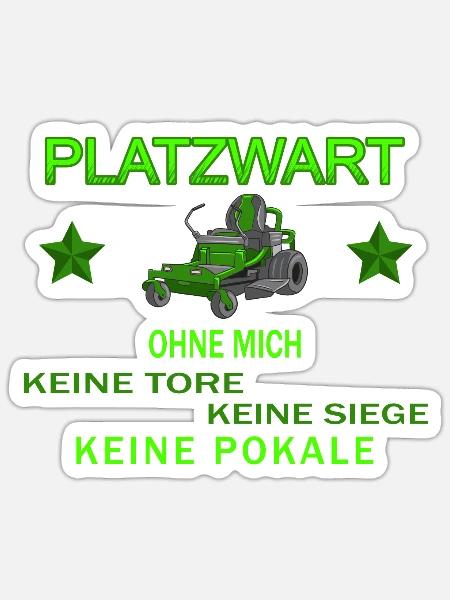 Platzwart Fussballplatz Tennisplatz - Sticker Größe S (10 x 10 cm) - Mattweiß