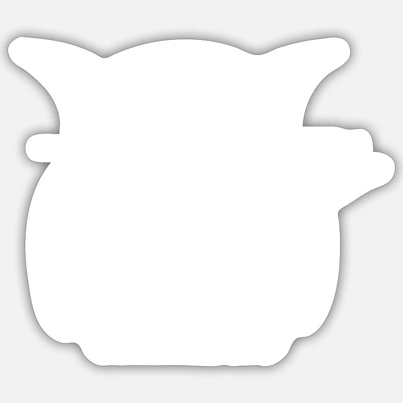 Eule mit Drumsticks - Sticker Größe S (10 x 10 cm) - Mattweiß