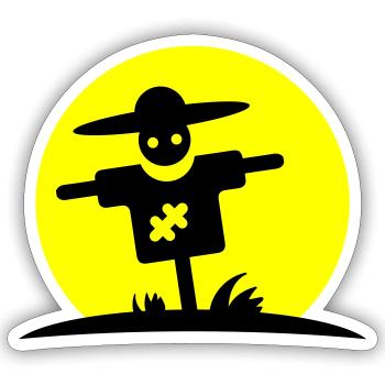 Vogelscheuche - Sticker Größe S (10 x 10 cm) - Mattweiß - Vorne