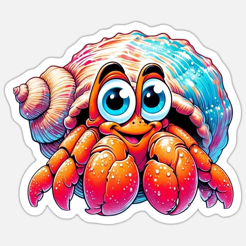 Hermit crab Sticker size S (10 x 10 cm)