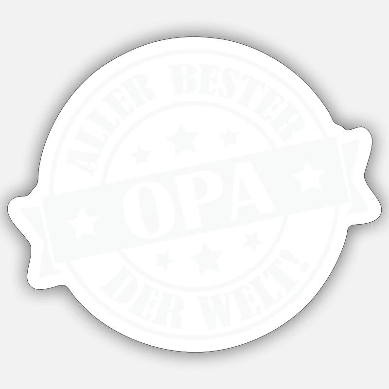 allerbester opa - Sticker Größe S (10 x 10 cm) - Mattweiß