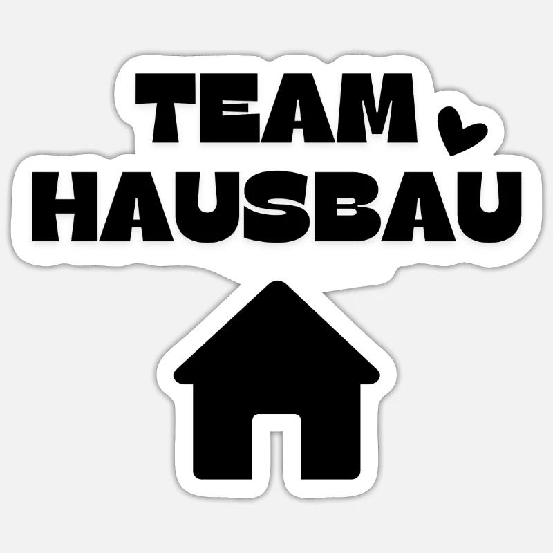 Team House Construction - Sticker size S (10 x 10 cm) - white matte