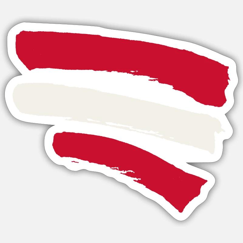 Drapeau autrichien - Drapeau Autriche Sticker taille S (10 x 10 cm)