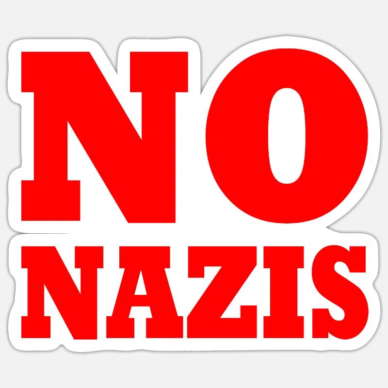 Pas de nazis - Sticker taille S (10 x 10 cm) - blanc mat
