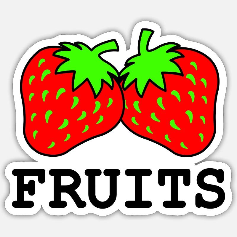 erdbeeren - Sticker Größe S (10 x 10 cm) - Mattweiß