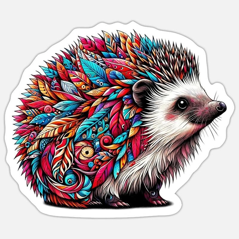Igel - Sticker Größe S (10 x 10 cm) - Mattweiß