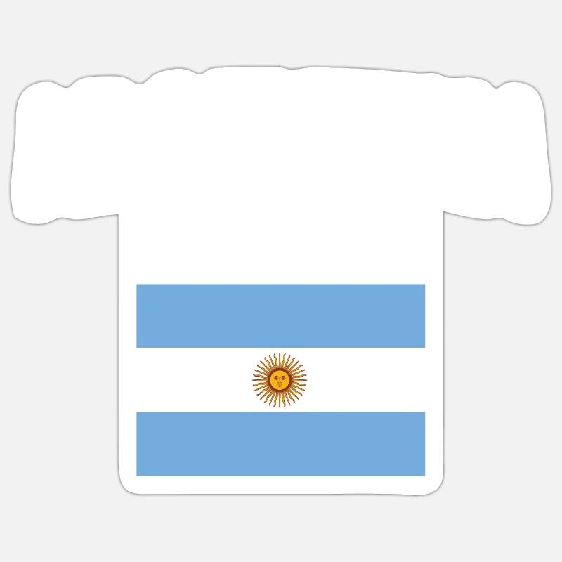 Drapeau de l’Argentine - Sticker taille S (10 x 10 cm) - blanc mat