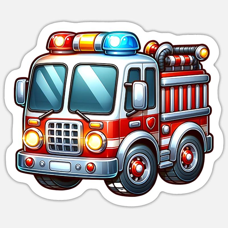 Pompiers - Sticker taille S (10 x 10 cm) - blanc mat