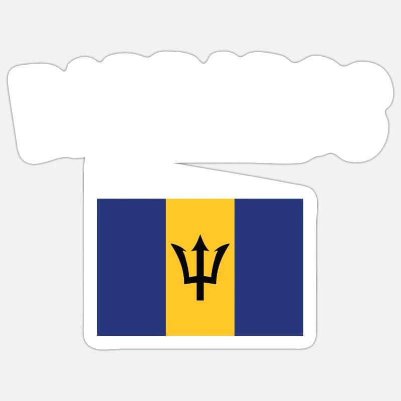 Barbados Flag - Sticker size S (10 x 10 cm) - white matte