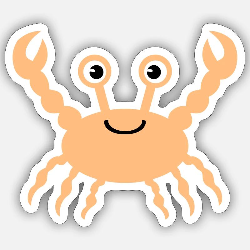 crabe - Sticker taille S (10 x 10 cm) - blanc mat