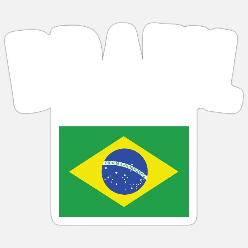 Drapeau du Brésil Sticker taille S (10 x 10 cm)