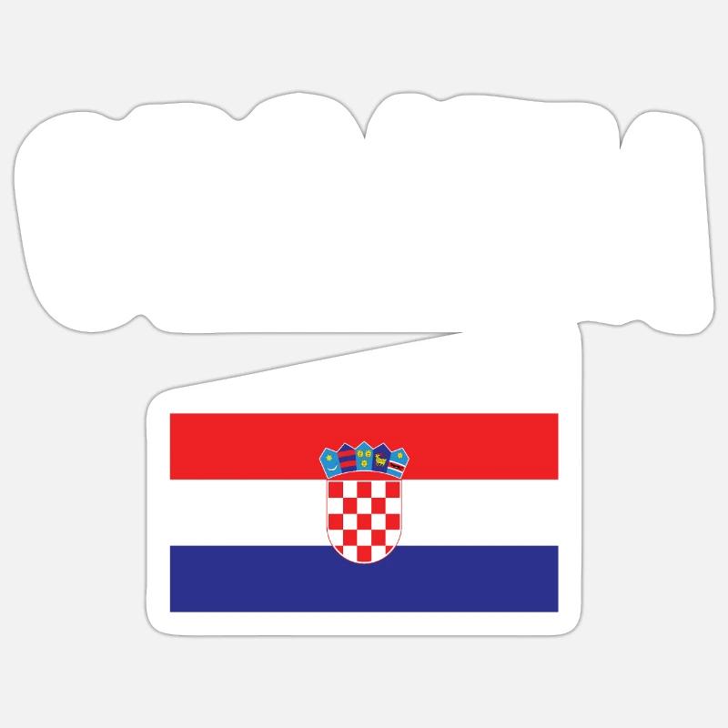 Drapeau de la Croatie - Sticker taille S (10 x 10 cm) - blanc mat