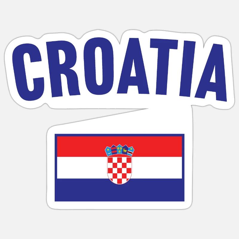 Drapeau de la Croatie - Sticker taille S (10 x 10 cm) - blanc mat