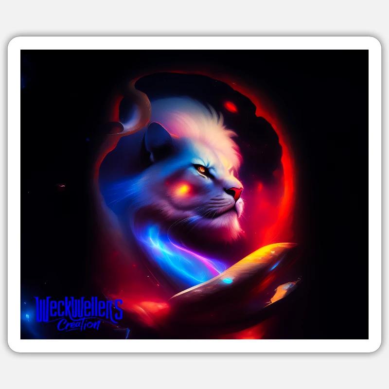 Lion Univers - Sticker size S (10 x 10 cm) - white matte