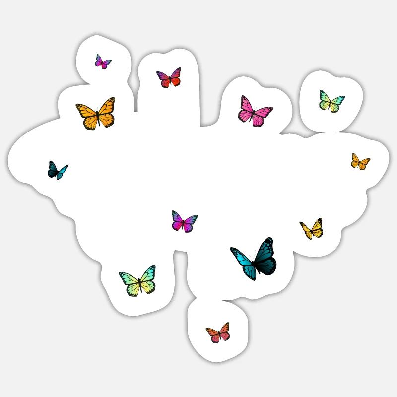 RUBY - Mädchen Name mit bunten Schmetterlingen Sticker Größe S (10 x 10 cm)