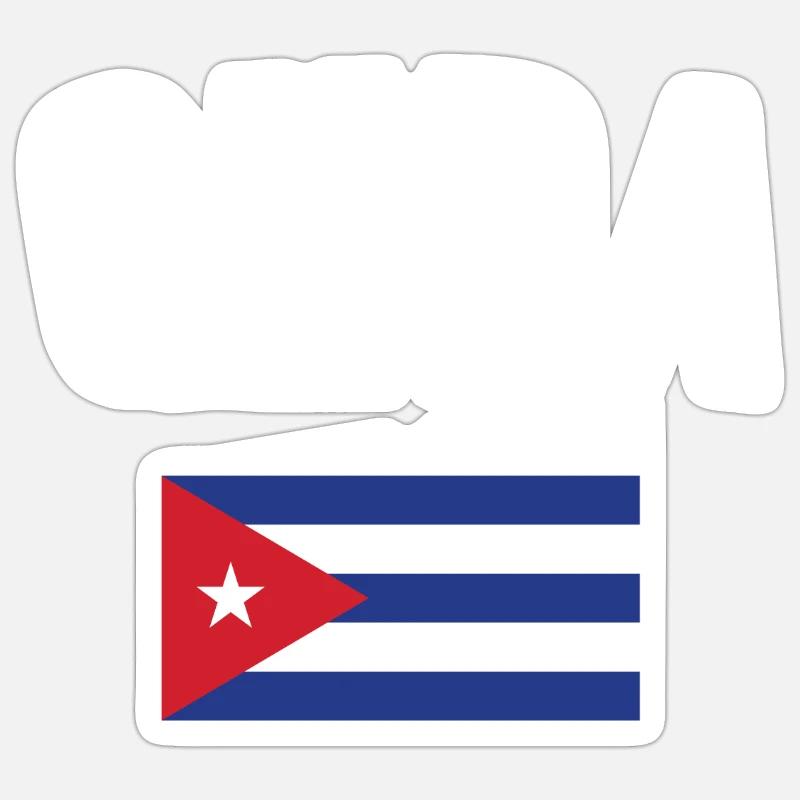 Drapeau de Cuba Sticker taille S (10 x 10 cm)