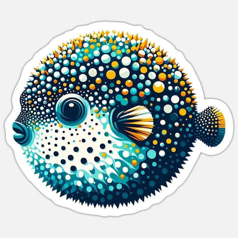 Blowfish - Sticker size S (10 x 10 cm) - white matte