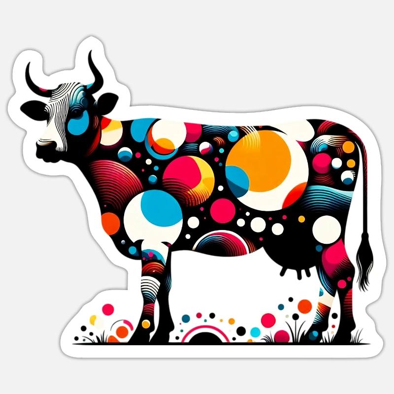 Cow - Sticker size S (10 x 10 cm) - white matte
