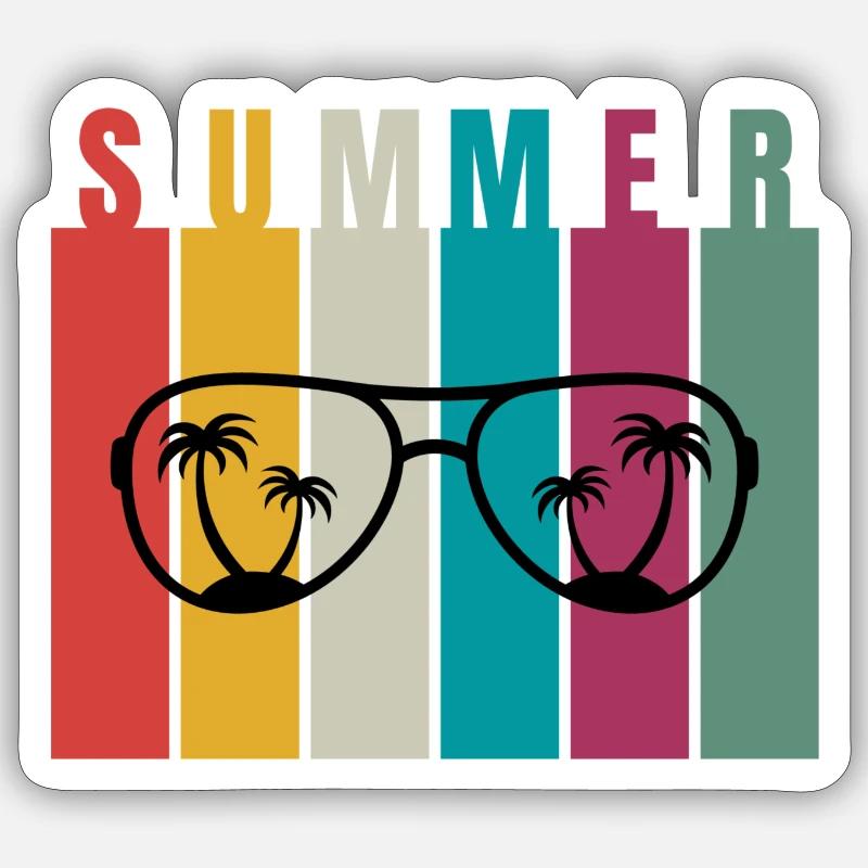 Summer Retro Look Sticker size S (10 x 10 cm)