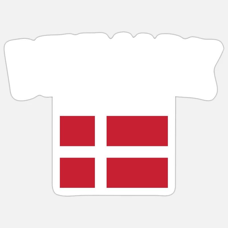 Dänemark Flagge - Sticker Größe S (10 x 10 cm) - Mattweiß