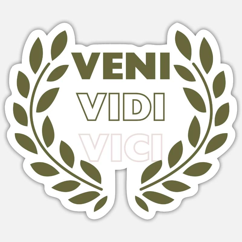 Veni VIDI VICI - Sticker Größe S (10 x 10 cm) - Mattweiß