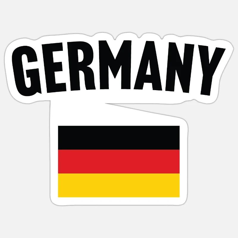 Drapeau de l’Allemagne - Sticker taille S (10 x 10 cm) - blanc mat