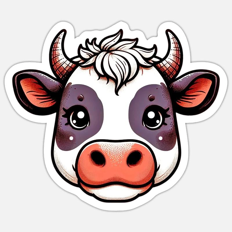 Kuh - Sticker Größe S (10 x 10 cm) - Mattweiß