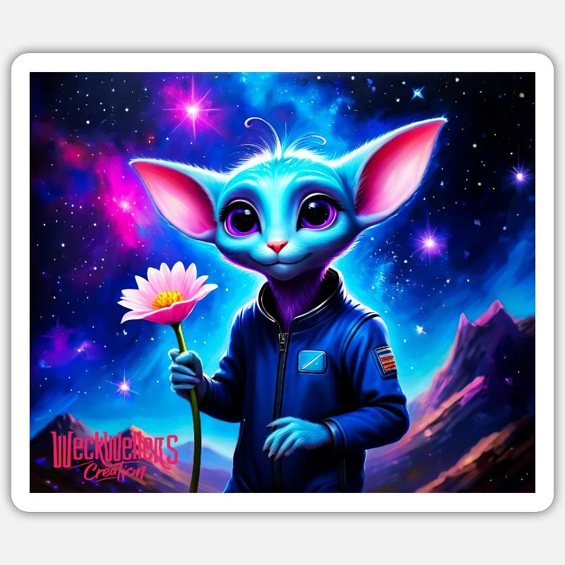 Wonky Maus - Sticker Größe S (10 x 10 cm) - Mattweiß