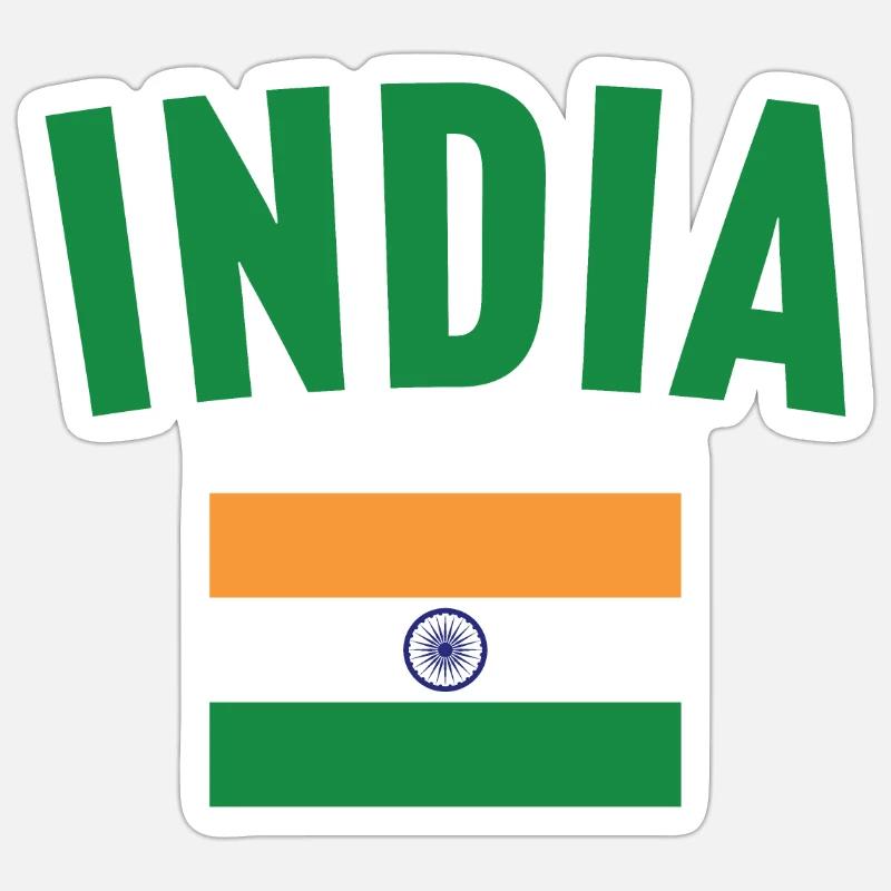 Drapeau de l’Inde - Sticker taille S (10 x 10 cm) - blanc mat