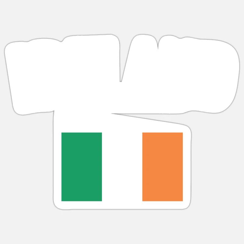 Drapeau de l’Irlande - Sticker taille S (10 x 10 cm) - blanc mat