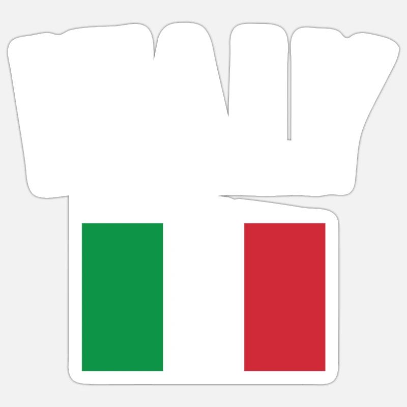 Drapeau de l’Italie - Sticker taille S (10 x 10 cm) - blanc mat