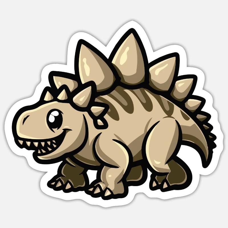Dinosaur Stegosaurus Comic Sticker size S (10 x 10 cm)