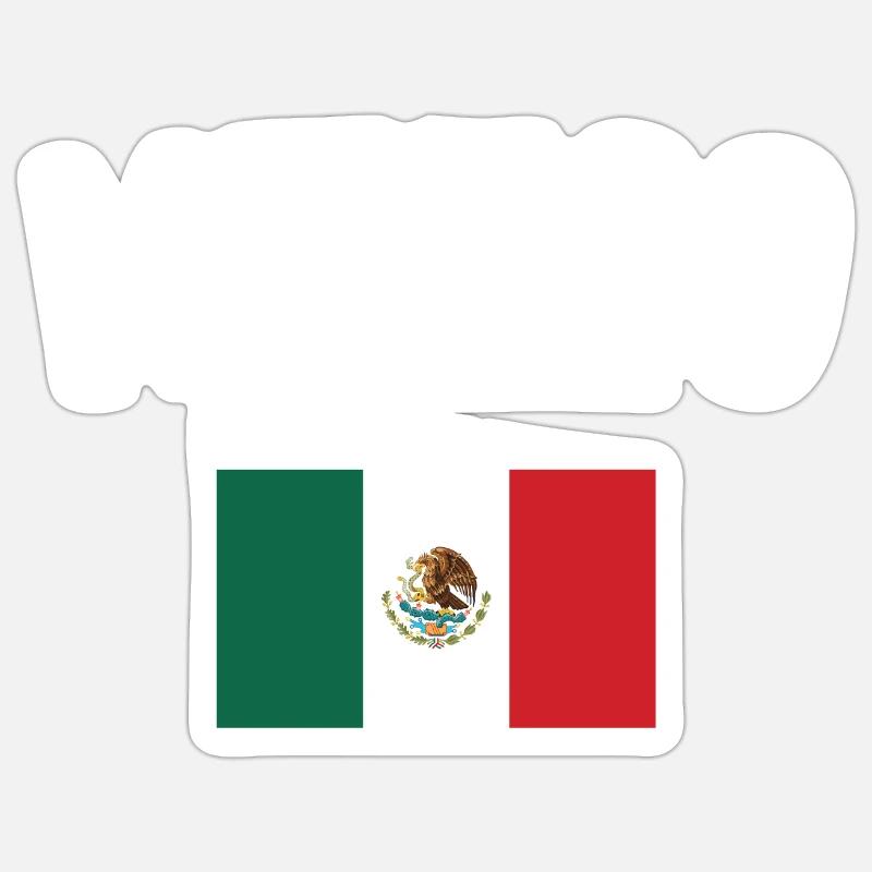 Mexico Flag - Sticker size S (10 x 10 cm) - white matte