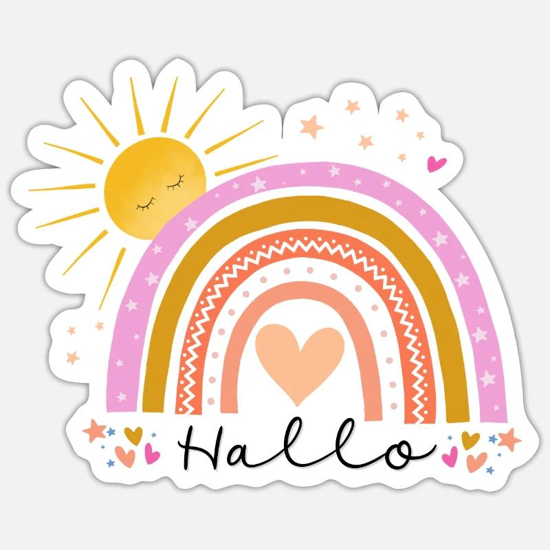 Regenbogen - Sticker Größe S (10 x 10 cm) - Mattweiß
