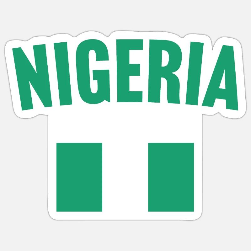 Drapeau du Nigeria - Sticker taille S (10 x 10 cm) - blanc mat