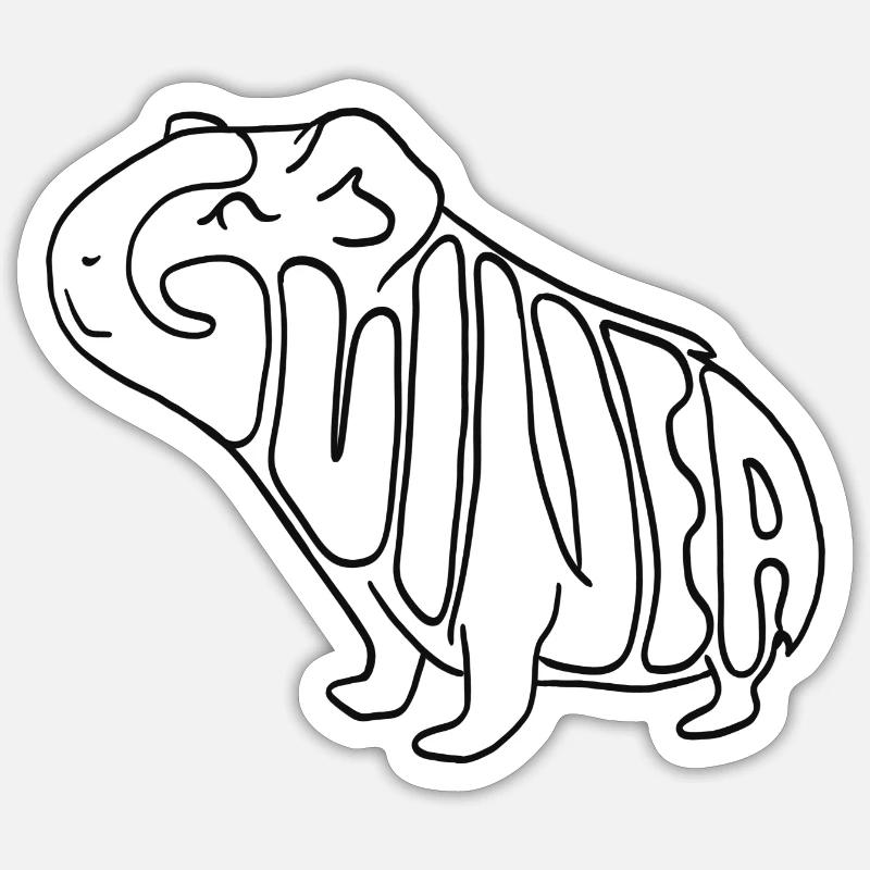Meerscheinchen - Sticker Größe S (10 x 10 cm) - Mattweiß