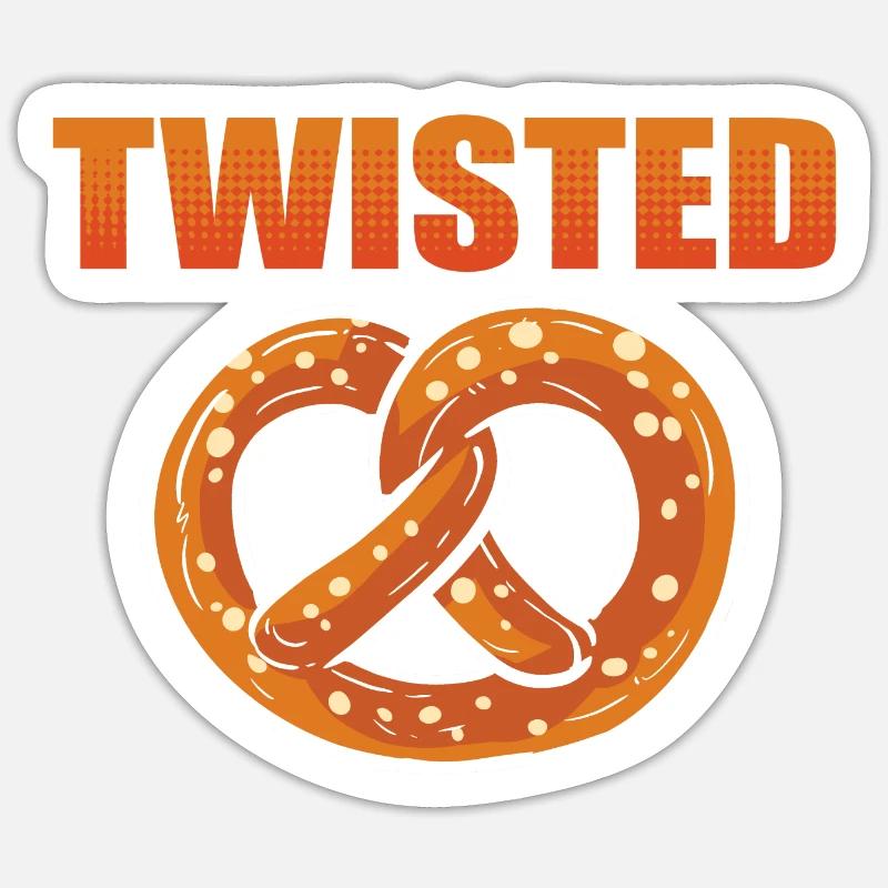 bretzel - Sticker taille S (10 x 10 cm) - blanc mat