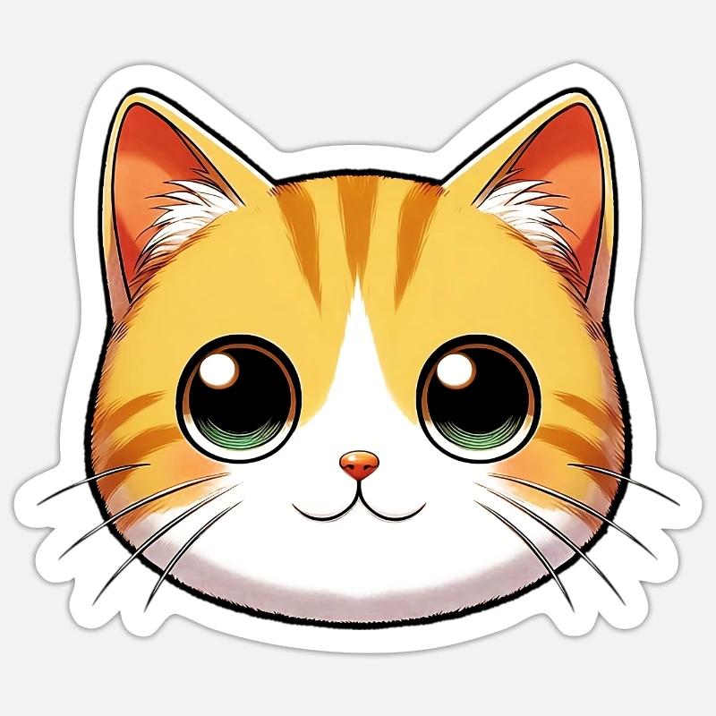 Katze - Sticker Größe S (10 x 10 cm) - Mattweiß