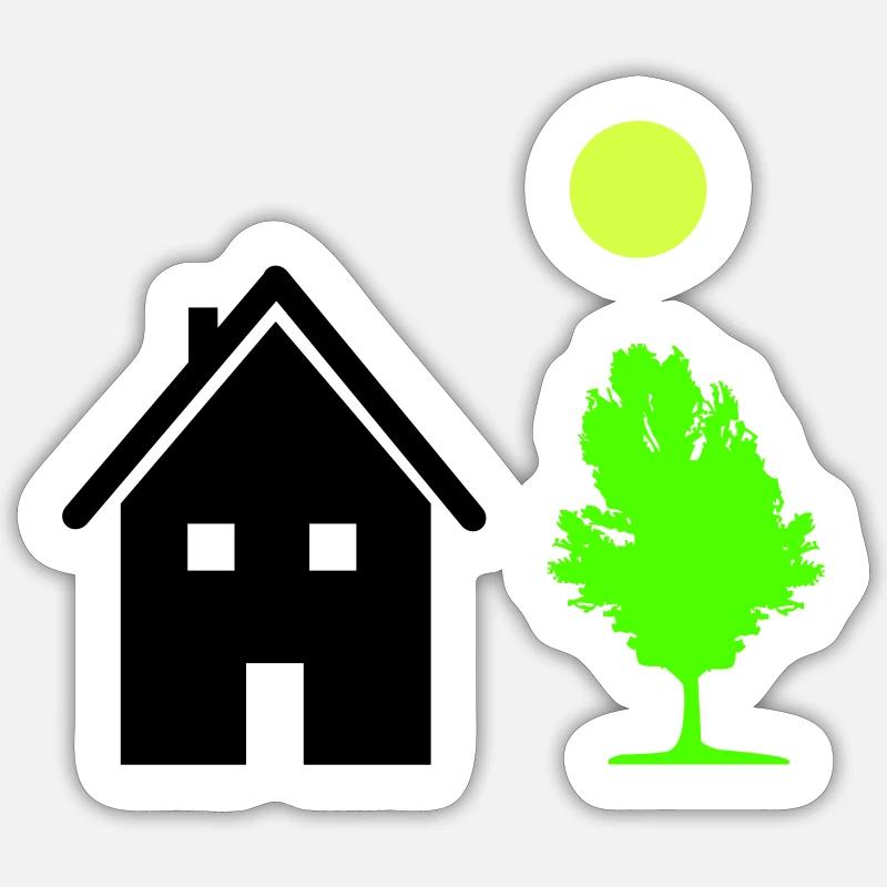 House Tree - Sticker size S (10 x 10 cm) - white matte