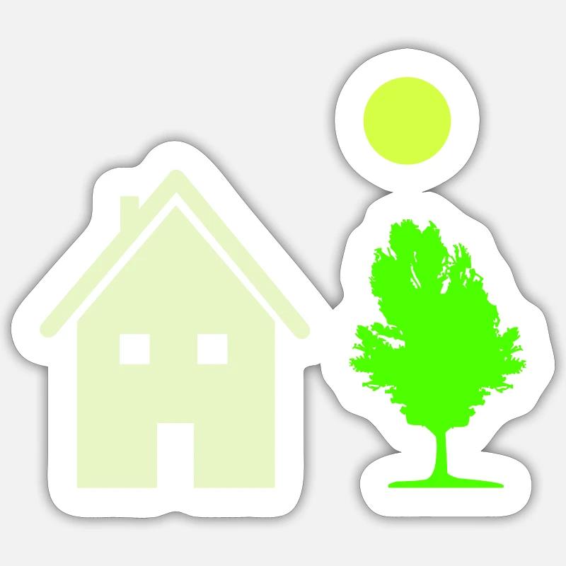 Arbre de maison - Sticker taille S (10 x 10 cm) - blanc mat