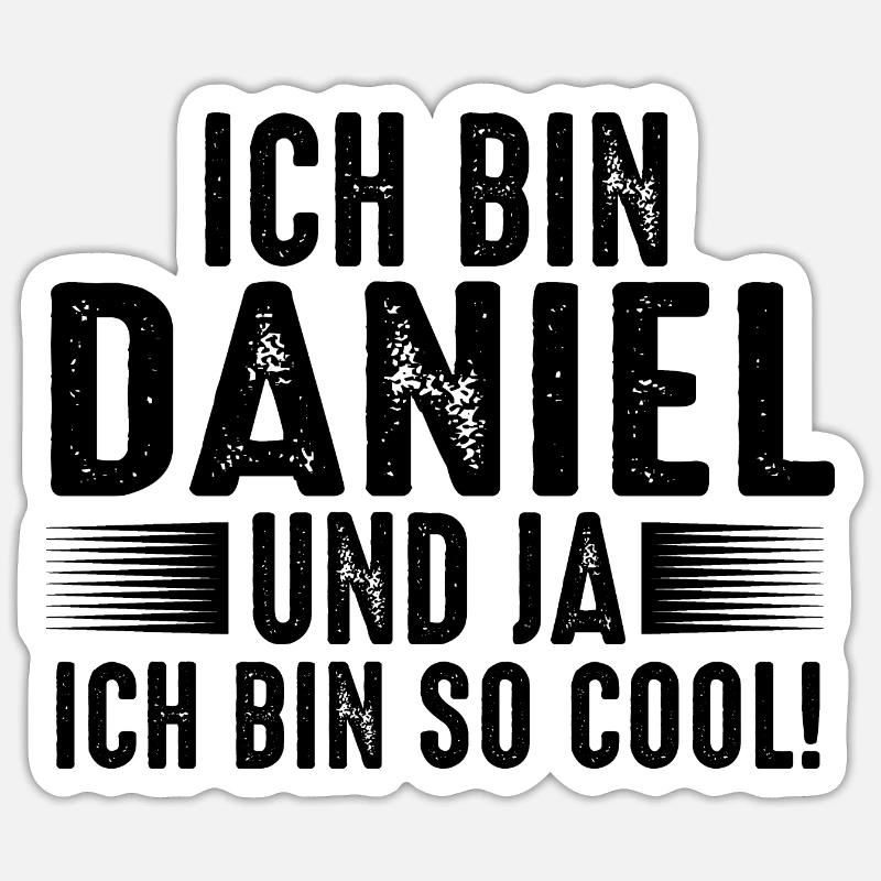 Prénom Daniel - Sticker taille S (10 x 10 cm) - blanc mat