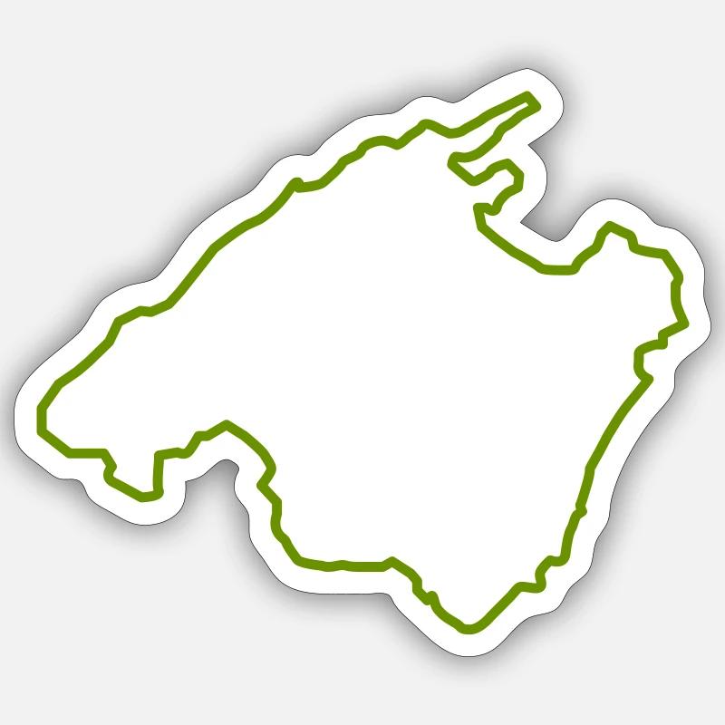 Mallorca Map Outline - Sticker size S (10 x 10 cm) - white matte