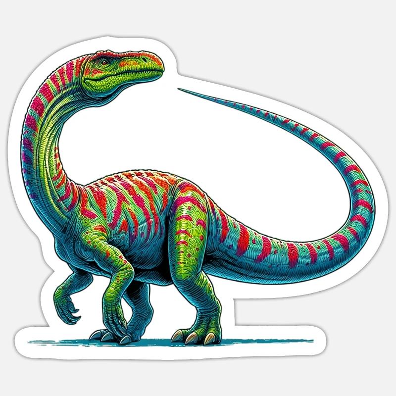 Dinosaure - Sticker taille S (10 x 10 cm) - blanc mat