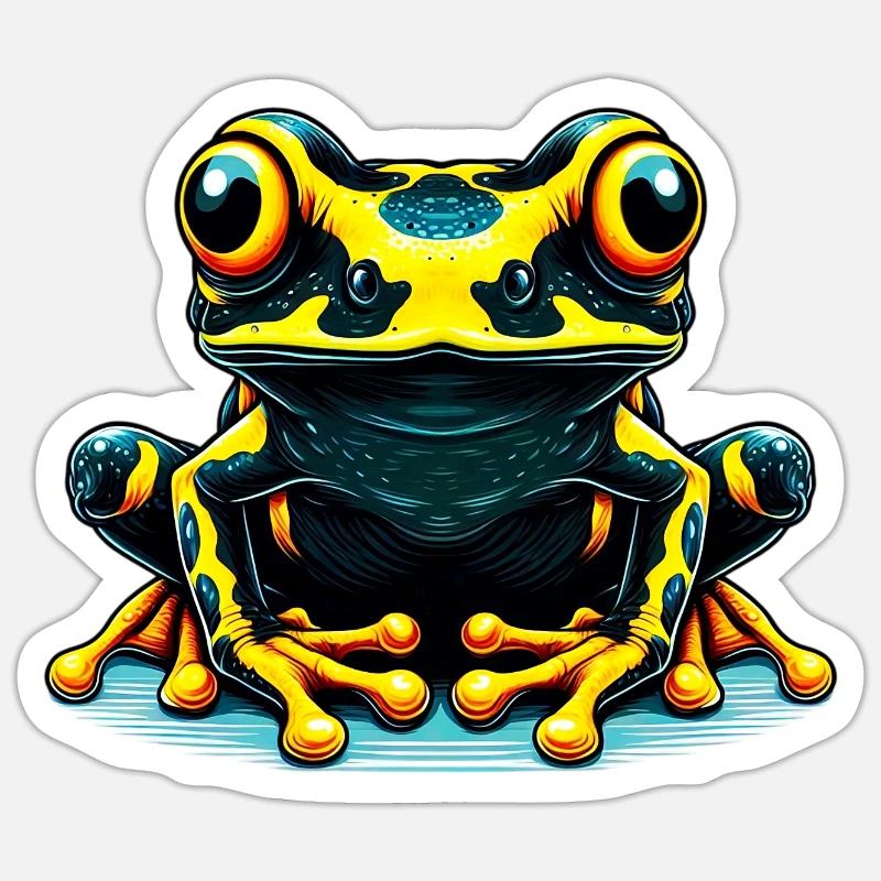 Grenouille - Sticker taille S (10 x 10 cm) - blanc mat