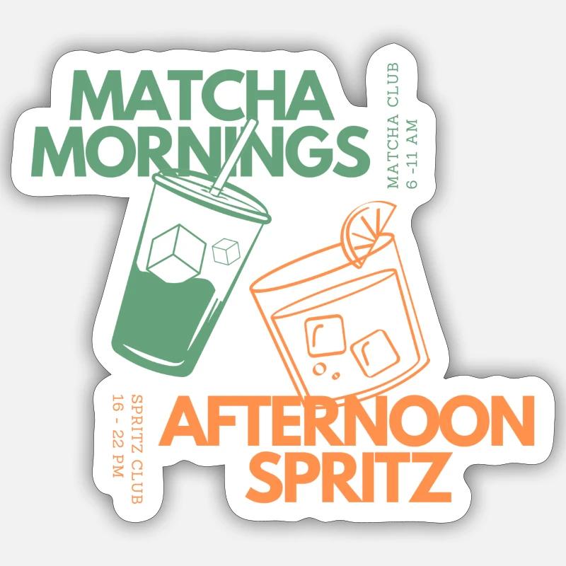 Matcha Mornings & Afternoon Spritz Sticker Größe S (10 x 10 cm)