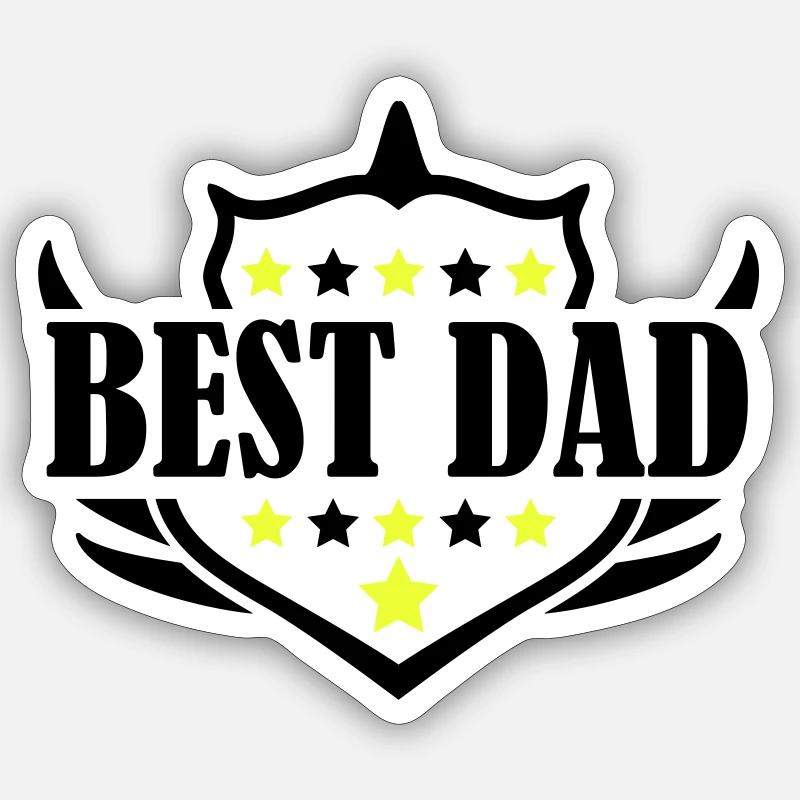 best dad - Sticker size S (10 x 10 cm) - white matte