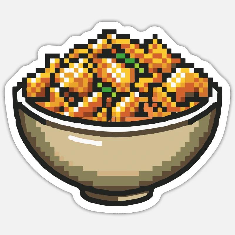 Pasta Pasta Pixel Icon - Sticker taille S (10 x 10 cm) - blanc mat