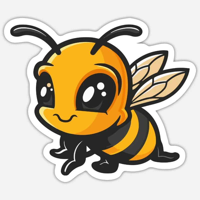bee bumblebee insect - Sticker size S (10 x 10 cm) - white matte