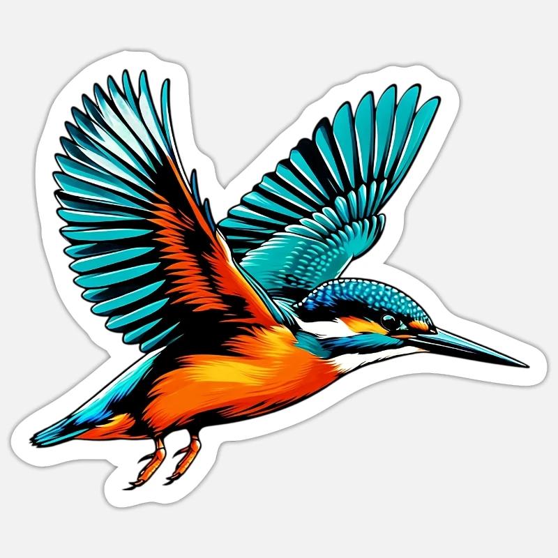Kingfisher - Sticker size S (10 x 10 cm) - white matte